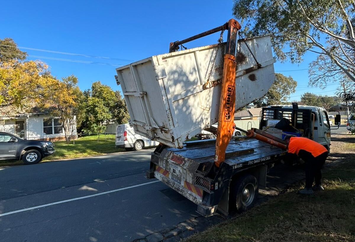 rubbish in skip bin for removal
